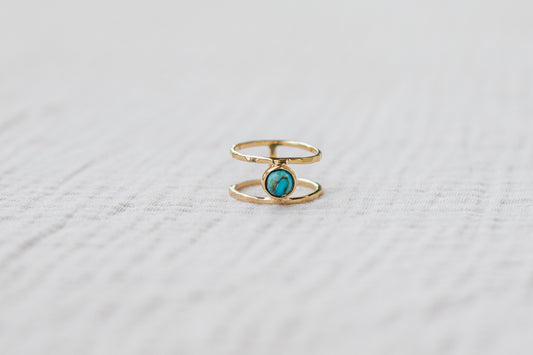 Double Band Ring - Turquoise Size